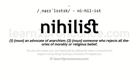 nihilism pronunciation|what is a nihilistic person.